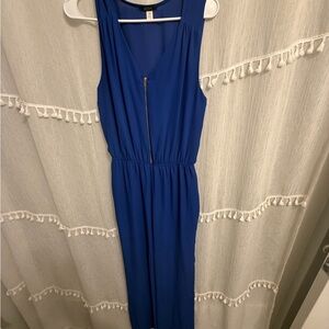 Elegant Blue Sleeveless Jumpsuit
